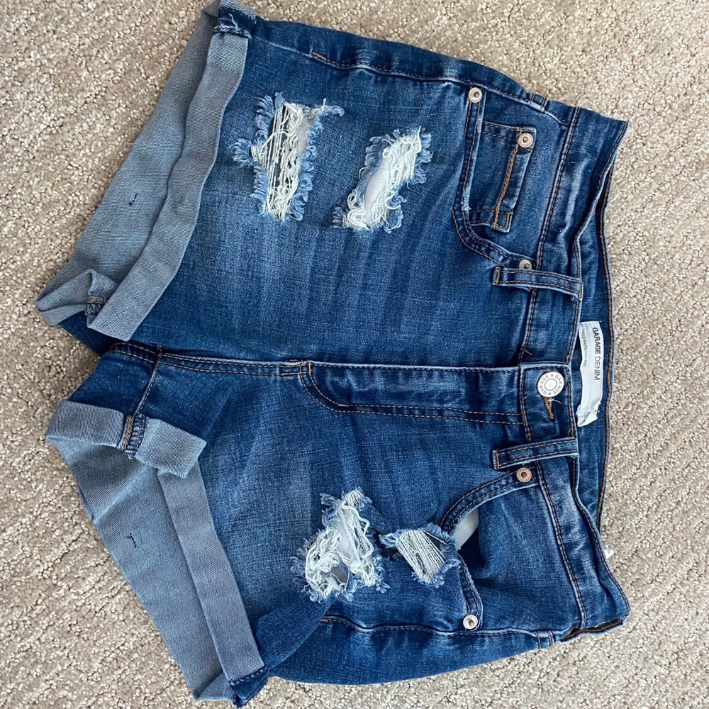 Garage ultra high rise ripped Jean shorts size 03